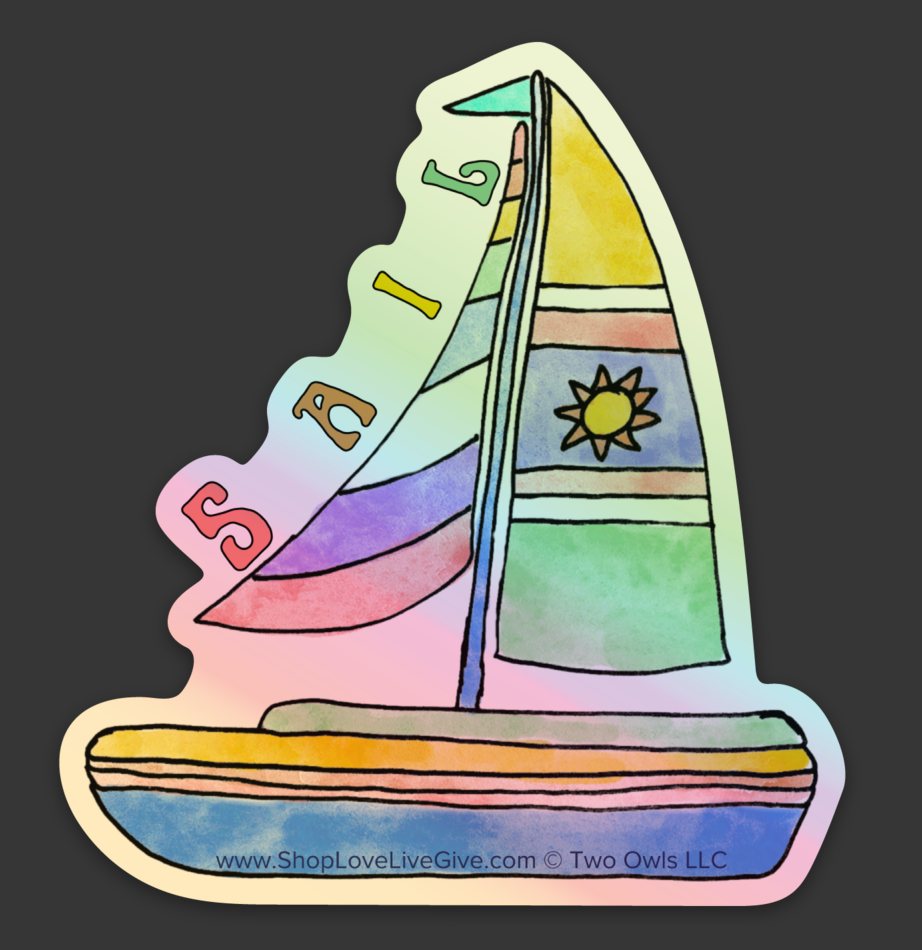 SAIL Sail Boat Holographic Sticker