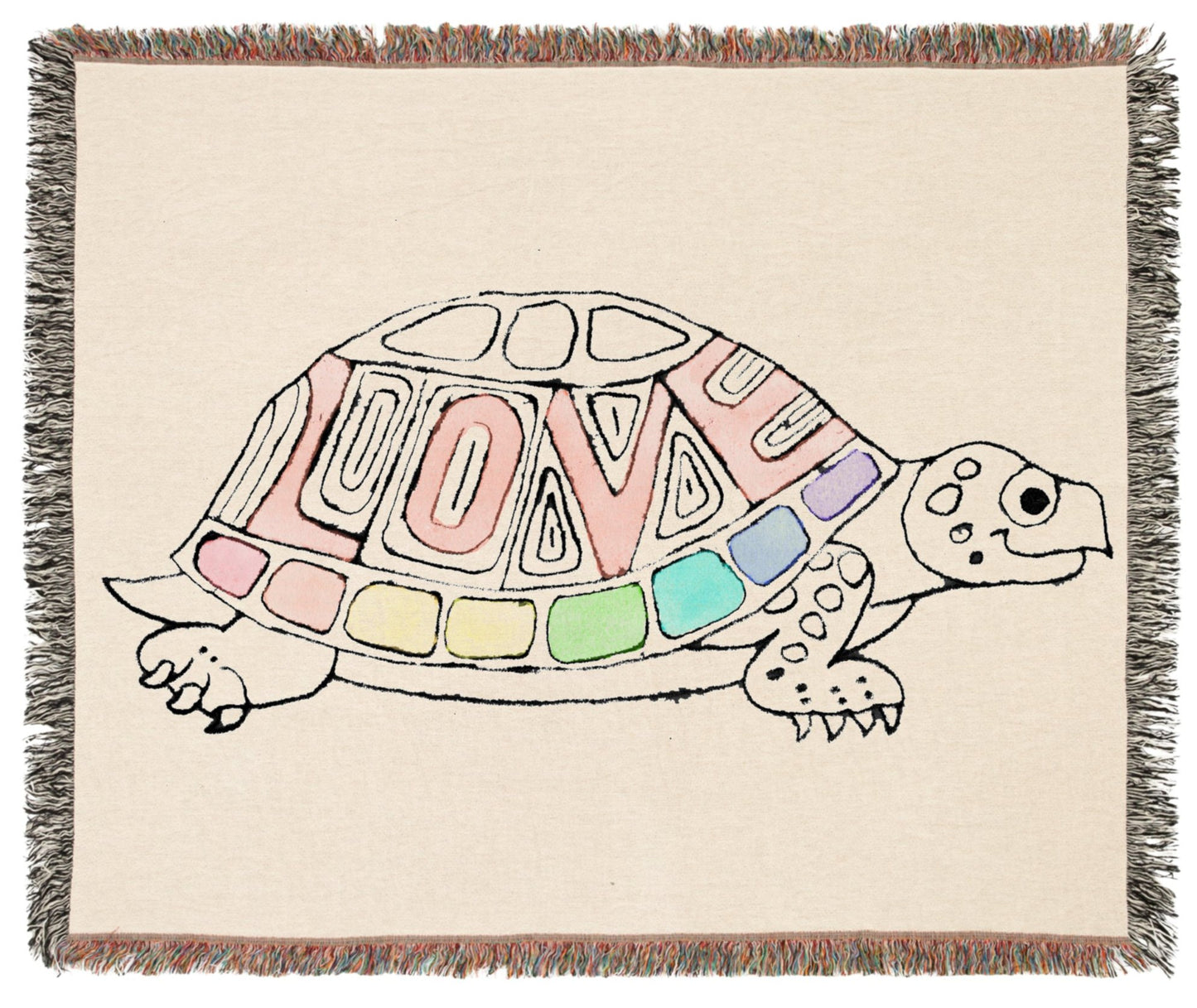 Love Turtle Woven Blanket