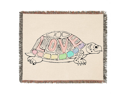 Love Turtle Woven Blanket