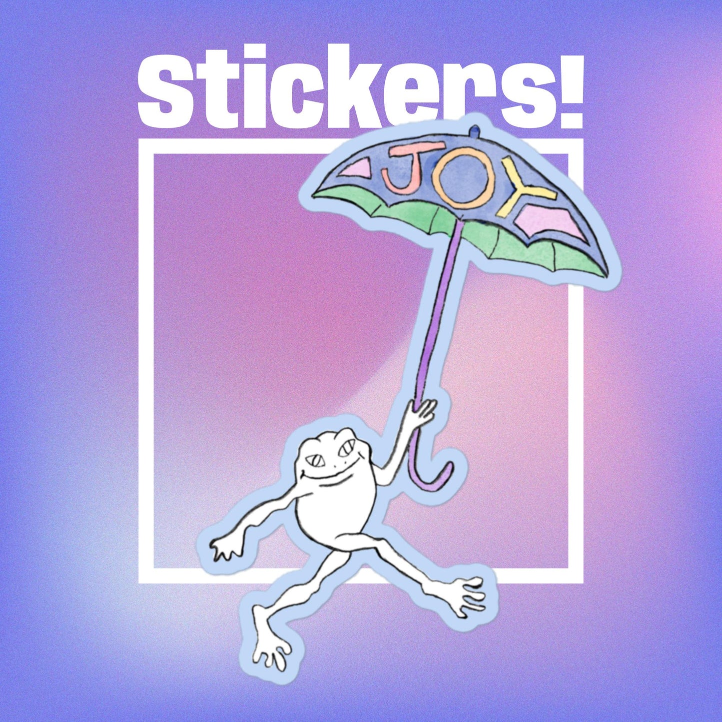 Joy Frog in Blue Sticker