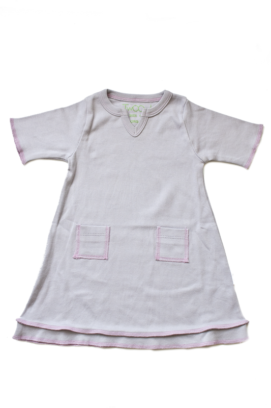 TwOOwls Lavender/Pink Baby Tunic Dress Organic Cotton-Made in the USA