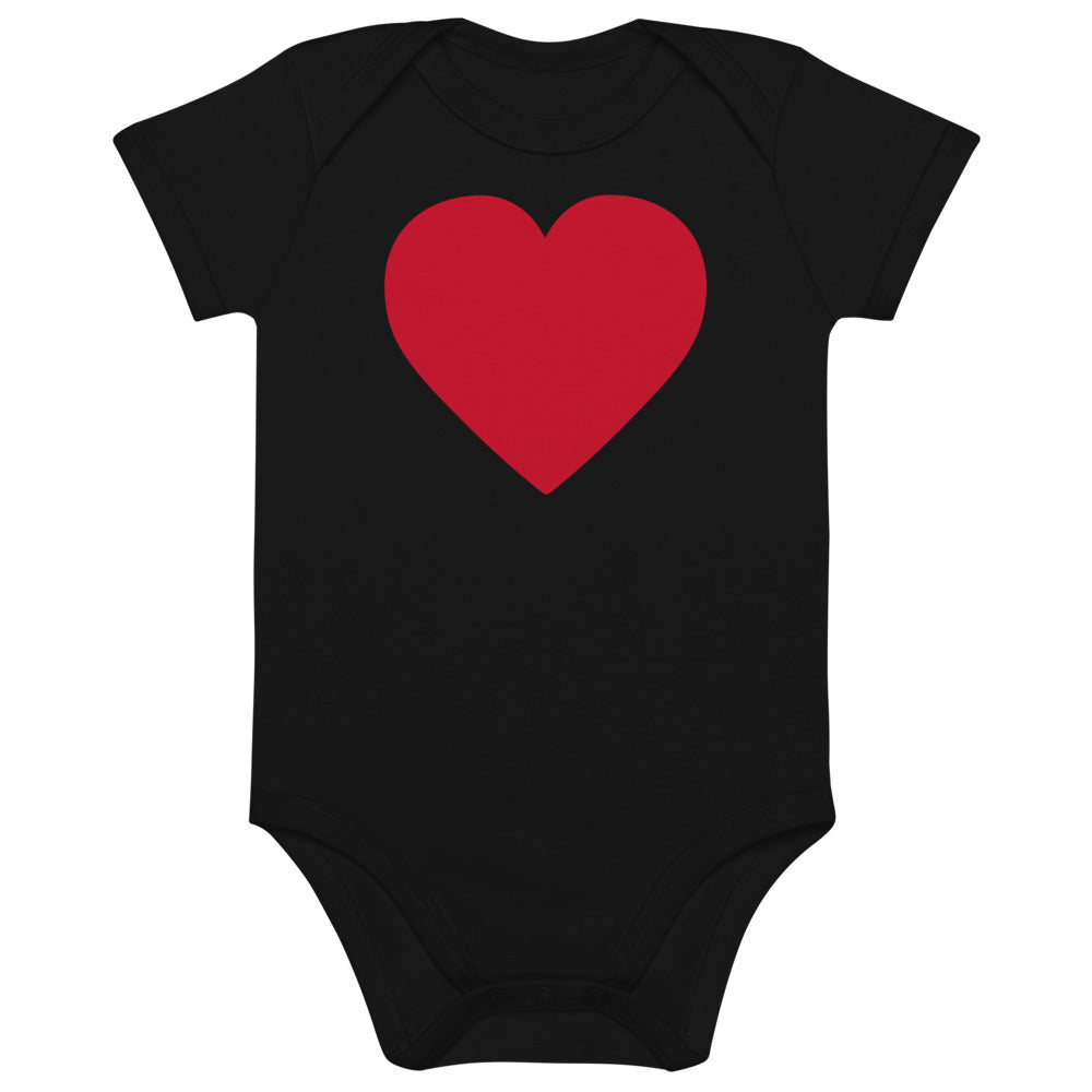 Two Owls Heart Organic cotton baby romper