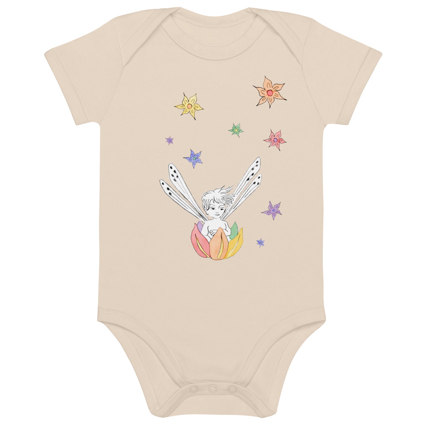 Two Owls Rainbow Fairy Boat Organic cotton baby romper