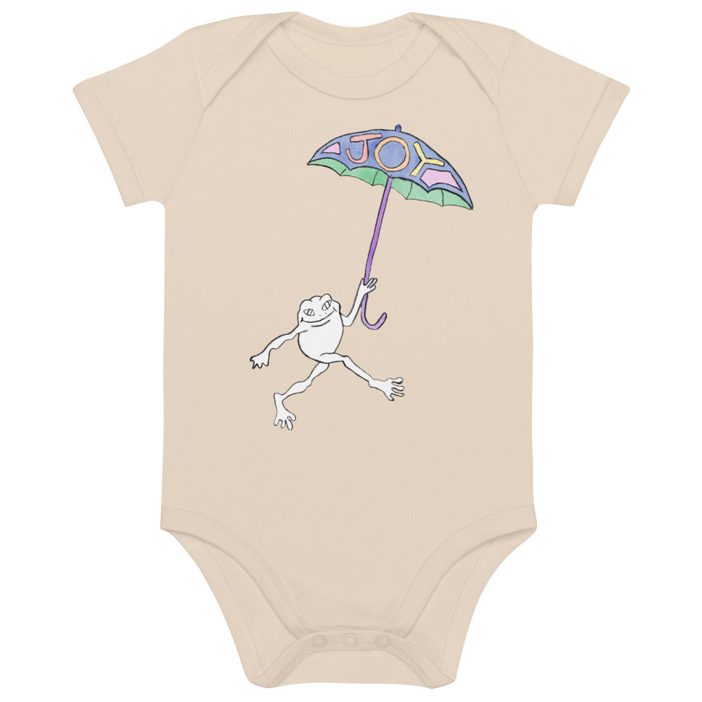 Two Owls Rainbow Joy Frog Organic cotton baby romper