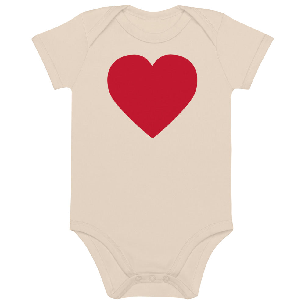 Two Owls Heart Organic cotton baby romper