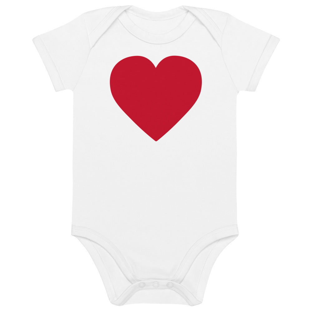 Two Owls Heart Organic cotton baby romper