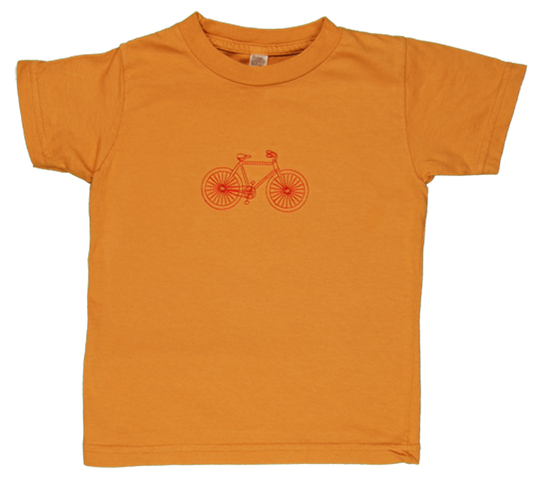 Light Brown/Red Bicycle Baby Short Sleeve Tee