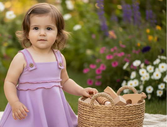 TwOOwls Organic Lavender/Pink Baby 3in1 Dress