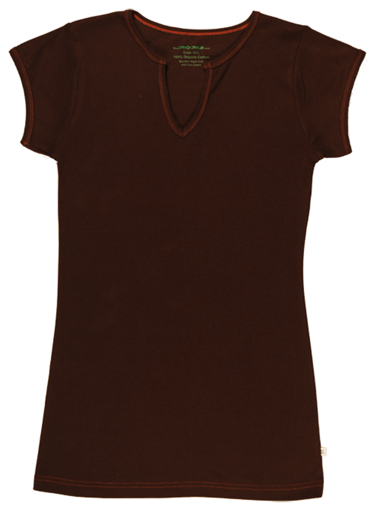 TwOOwls Brown/Orange Womens Short Sleeve Tee -100% organic cotton