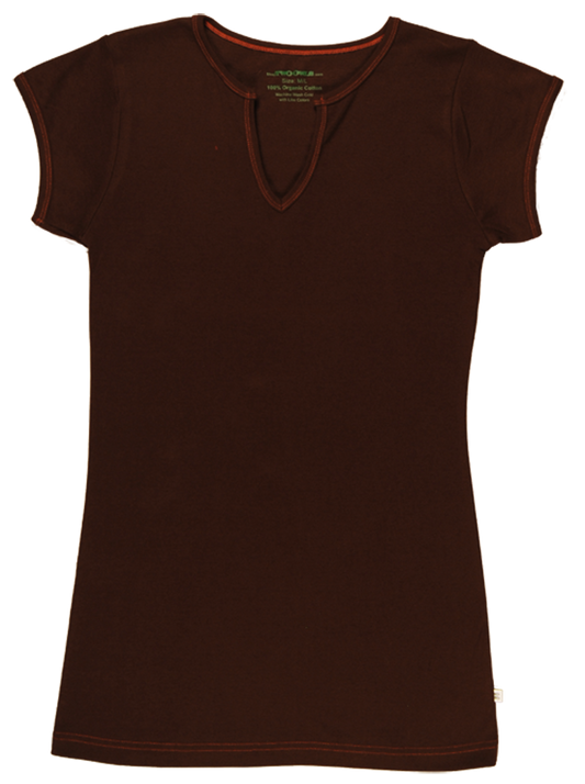 TwOOwls Brown/Orange Womens Short Sleeve Tee -100% organic cotton