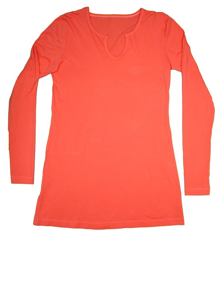 TwOOwls Red/Coral Women's Long Sleeve Tee -100% organic cotton-Made in the USA