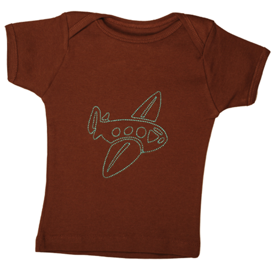 TwOOwls Brown/Blue Airplane Short Sleeve Tee -100% organic cotton