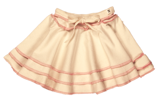 TwOOwls Natural/Pink Baby ChaCha Skirt -100% organic cotton