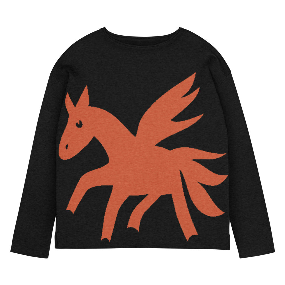 Orange Pegasus Women’s straight bottom knitted sweater