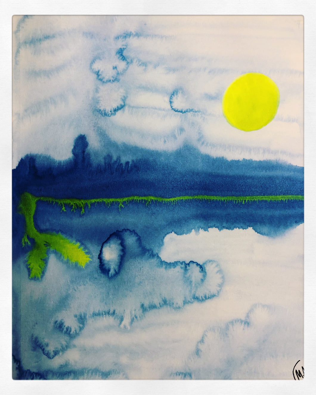 Velvet Fine Art Print “Horizon Line with Moon