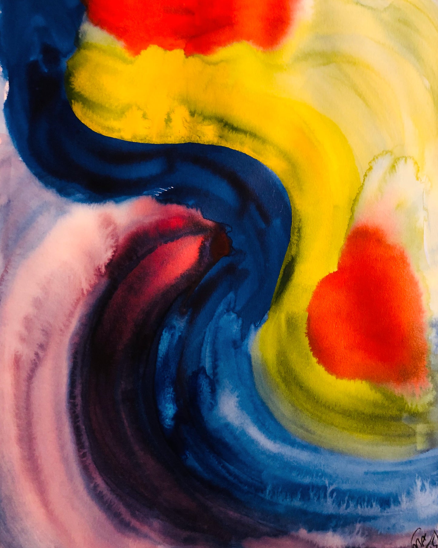 Fine Art Print “Evolution of a Painting - Meditation in Blue, Red and Yellow "